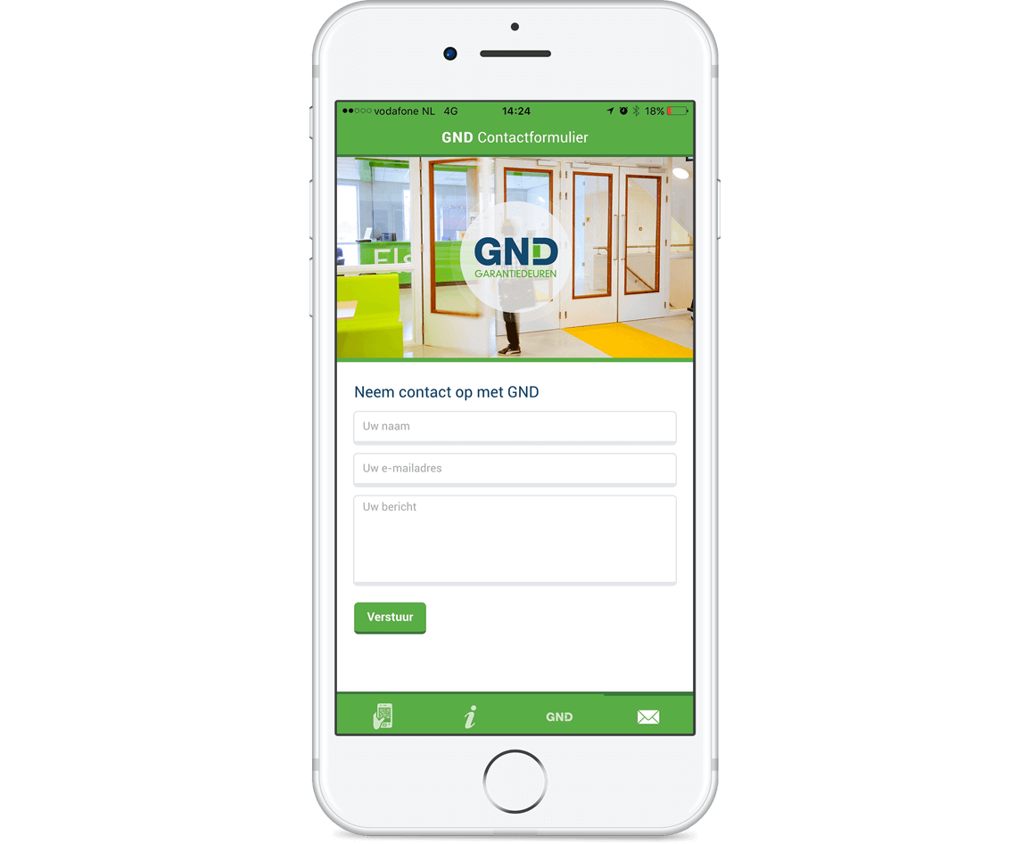 App GND Contactformulier